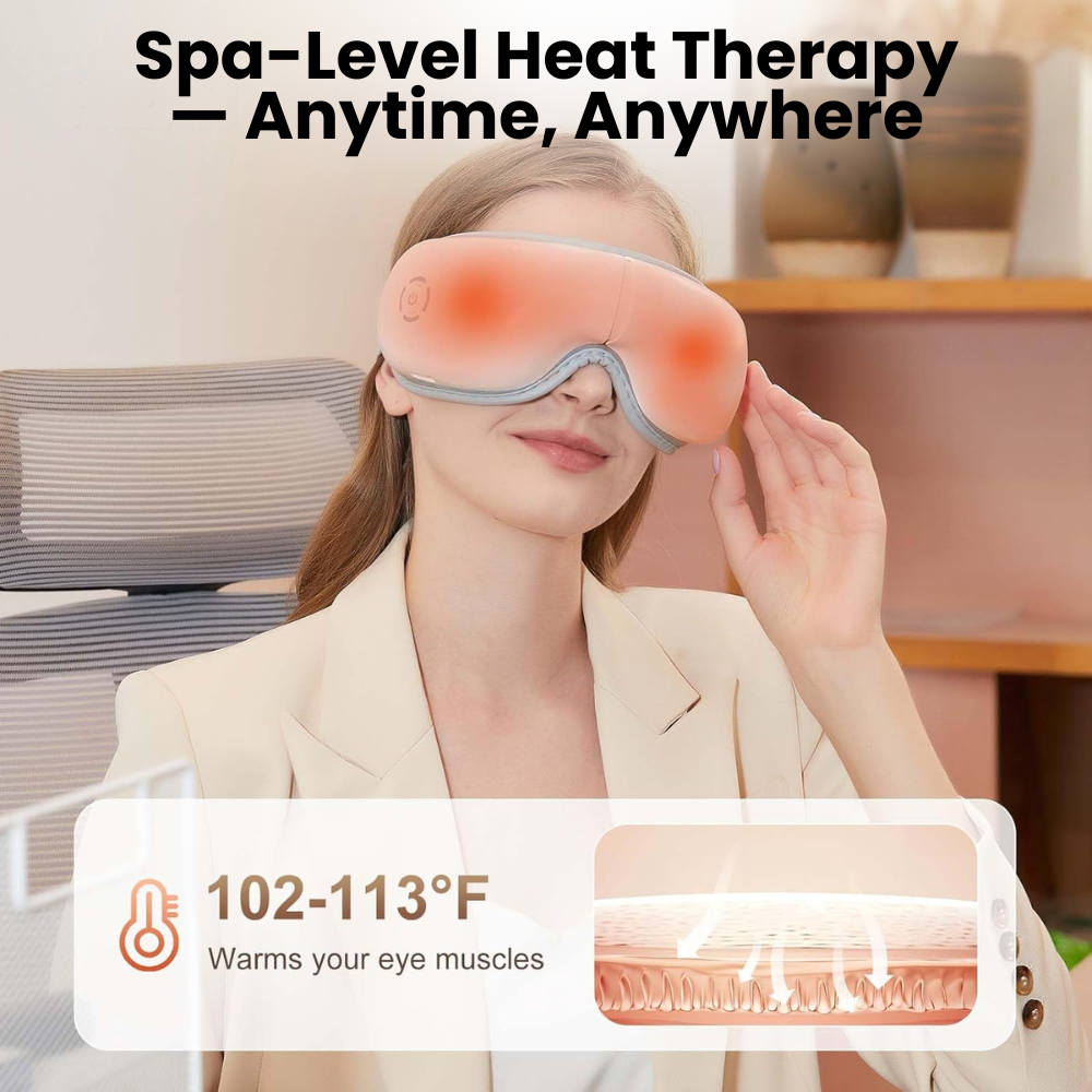 Heated Eye Massager – 5 Modes for Eye Strain Relief, Dark Circles & Better Sleep